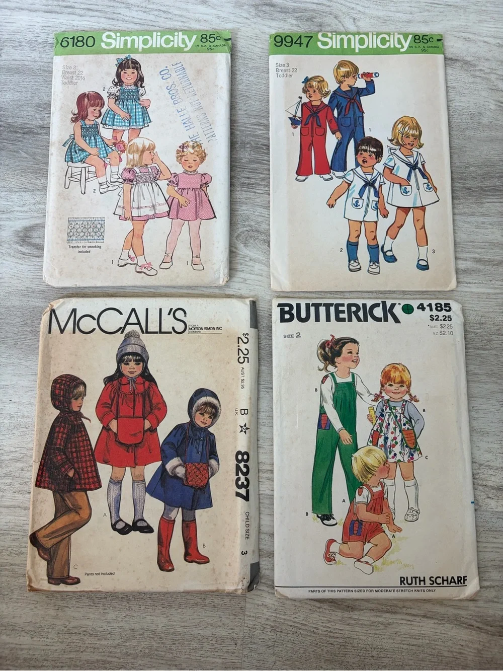 Vintage 70s & 80s Toddler 2/3 Sewing Patterns Butterick, McCall’s, Simplicity